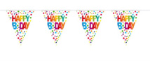 GUIRLANDE HAPPY BIRTHDAY RAINBOW DOTS 10M